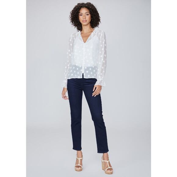 PAIGE Women's Denim Ultra High Rise Cindy Straight in Blue Moon Size 33 NWT - Picture 1 of 13